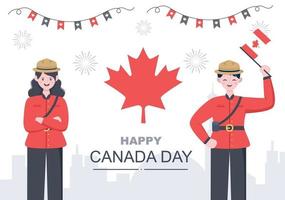 feliz día de canadá celebración ilustración vector