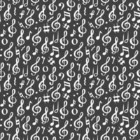 Music note seamless pattern vector illustration. Hand drawn sketched doodle music notes symbols
