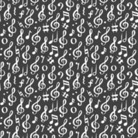 Music note seamless pattern vector illustration. Hand drawn sketched doodle music notes symbols