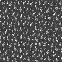 Music note seamless pattern vector illustration. Hand drawn sketched doodle music notes symbols
