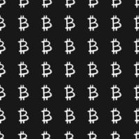 Bitcoin sign icon brush lettering seamless pattern, Grunge calligraphic symbols background, vector illustration