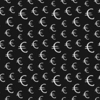 Euro sign icon brush lettering seamless pattern, Grunge calligraphic symbols background, vector illustration