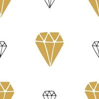 Diamond seamless pattern vector illustration. Hand drawn sketched doodle diamond symbols background