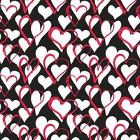 Heart symbol seamless pattern vector illustration. Hand drawn sketch doodle background. Saint Valentains Day or womens day background