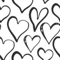 Heart symbol seamless pattern vector illustration. Hand drawn sketch doodle background. Saint Valentains Day or womens day background