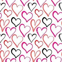 Heart symbol seamless pattern vector illustration. Hand drawn sketch doodle background. Saint Valentains Day or womens day background