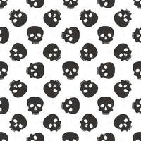 Skull seamless pattern, hand drawn sketch vector illustration