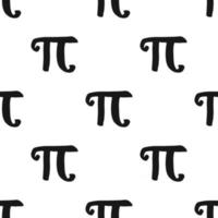 Pi symbol seamless pattern vector illustration. Hand drawn sketched Grunge mathematical signs and formulas, Vector illustration