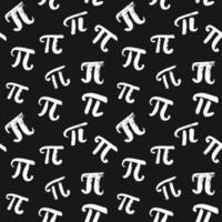 Pi symbol seamless pattern vector illustration. Hand drawn sketched Grunge mathematical signs and formulas, Vector illustration