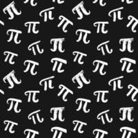 Pi symbol seamless pattern vector illustration. Hand drawn sketched Grunge mathematical signs and formulas, Vector illustration