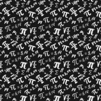 Pi symbol seamless pattern vector illustration. Hand drawn sketched Grunge mathematical signs and formulas, Vector illustration