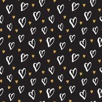 Heart symbol seamless pattern vector illustration. Hand drawn sketch doodle background. Saint Valentines Day or women's day background