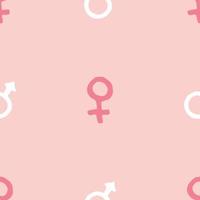 Mars and Venus seamless pattern vector illustration. Hand drawn sketched doodle gender background