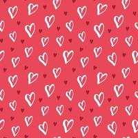 Heart symbol seamless pattern vector illustration. Hand drawn sketch doodle background. Saint Valentains Day or womens day background