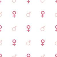 Mars and Venus seamless pattern vector illustration. Hand drawn sketched doodle gender background