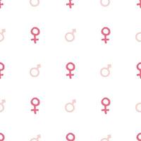 Mars and Venus seamless pattern vector illustration. Hand drawn sketched doodle gender background