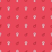 Mars and Venus seamless pattern vector illustration. Hand drawn sketched doodle gender background