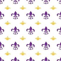 Mardi Gras seamless pattern vector illustration. Hand drawn sketched doodle Holyday elements and royal symbols, Vector illustration