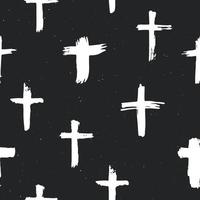 Cruz símbolos de patrones sin fisuras grunge cruces cristianas dibujadas a mano, iconos de signos religiosos, crucifijo símbolo ilustración vectorial vector