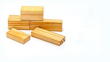 Cerrar bloques de madera multicolores