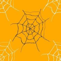 Spider web seamless pattern vector illustration. Hand drawn sketched web background