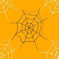 Spider web seamless pattern vector illustration. Hand drawn sketched web background