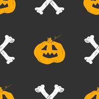 Halloween seamless pattern. Hand drawn sketched background, party invitation or holiday banner design vector illustration