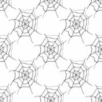 Spider web seamless pattern vector illustration. Hand drawn sketched web background