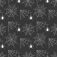 Spider web seamless pattern vector illustration. Hand drawn sketched web background