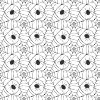 Spider web seamless pattern vector illustration. Hand drawn sketched web background