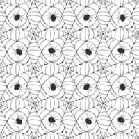 Spider web seamless pattern vector illustration. Hand drawn sketched web background