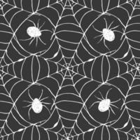 Spider web seamless pattern vector illustration. Hand drawn sketched web background