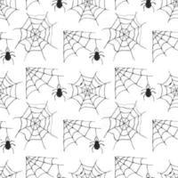 Spider web seamless pattern vector illustration. Hand drawn sketched web background