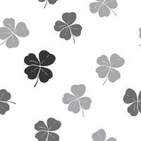 Clover leaf hand drawn doodle seamless pattern vector illustration. St Patricks Day symbol, Irish lucky shamrock background