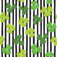 Clover leaf hand drawn doodle seamless pattern vector illustration. St Patricks Day symbol, Irish lucky shamrock background