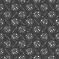 Pizza seamless pattern hand drawn sketch. Whole pizza and slice doodles Food background. Vector illustration