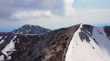 Flying over the Snowy Mountains Peaks video