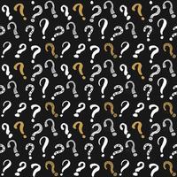 Questions marks seamless pattern. Hand drawn sketched doodle signs, grunge textured retro background. Vintage typography design print, vector illustration