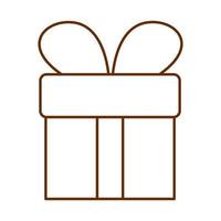 merry christmas gift box surprise decoration cartoon line icon vector