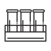 biology chemistry test tube in rack science element line icon style vector