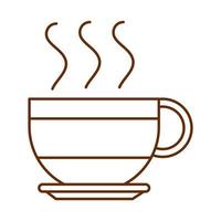 icono de línea de dibujos animados de bebida caliente de taza de café verde vector