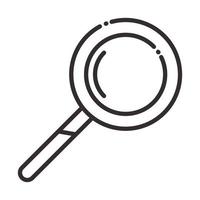 biology magnifying glass research science element line icon style