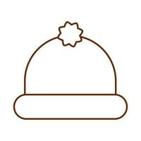 warm hat accessory clothes cartoon line icon vector