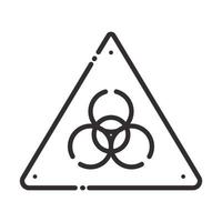 biology science danger signboard element line icon style vector