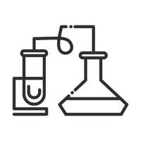 biology chemical experiment science element line icon style vector