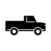 pickup transport side view silhouette icon isolated on white background vector