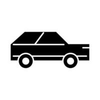 car automobile transport side view silhouette icon isolated on white background vector