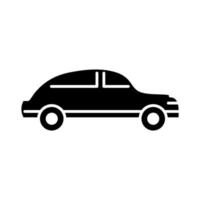 car transport side view minimal silhouette icon isolated on white background vector