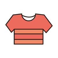 striped shirt sport clothes line and fill icon vector