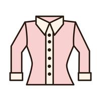 pink blouse women clothes line and fill icon vector